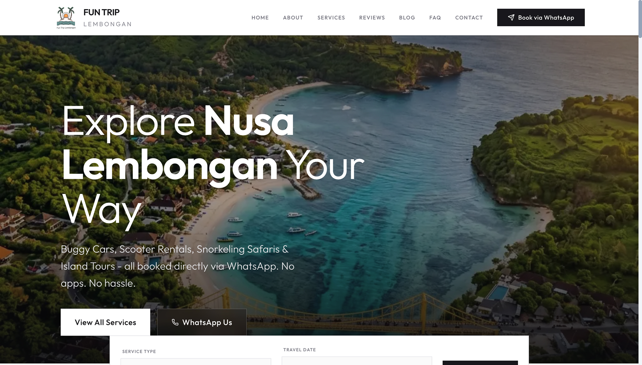 Fun Trip Lembongan Website - Website oleh recovdot WebCreator